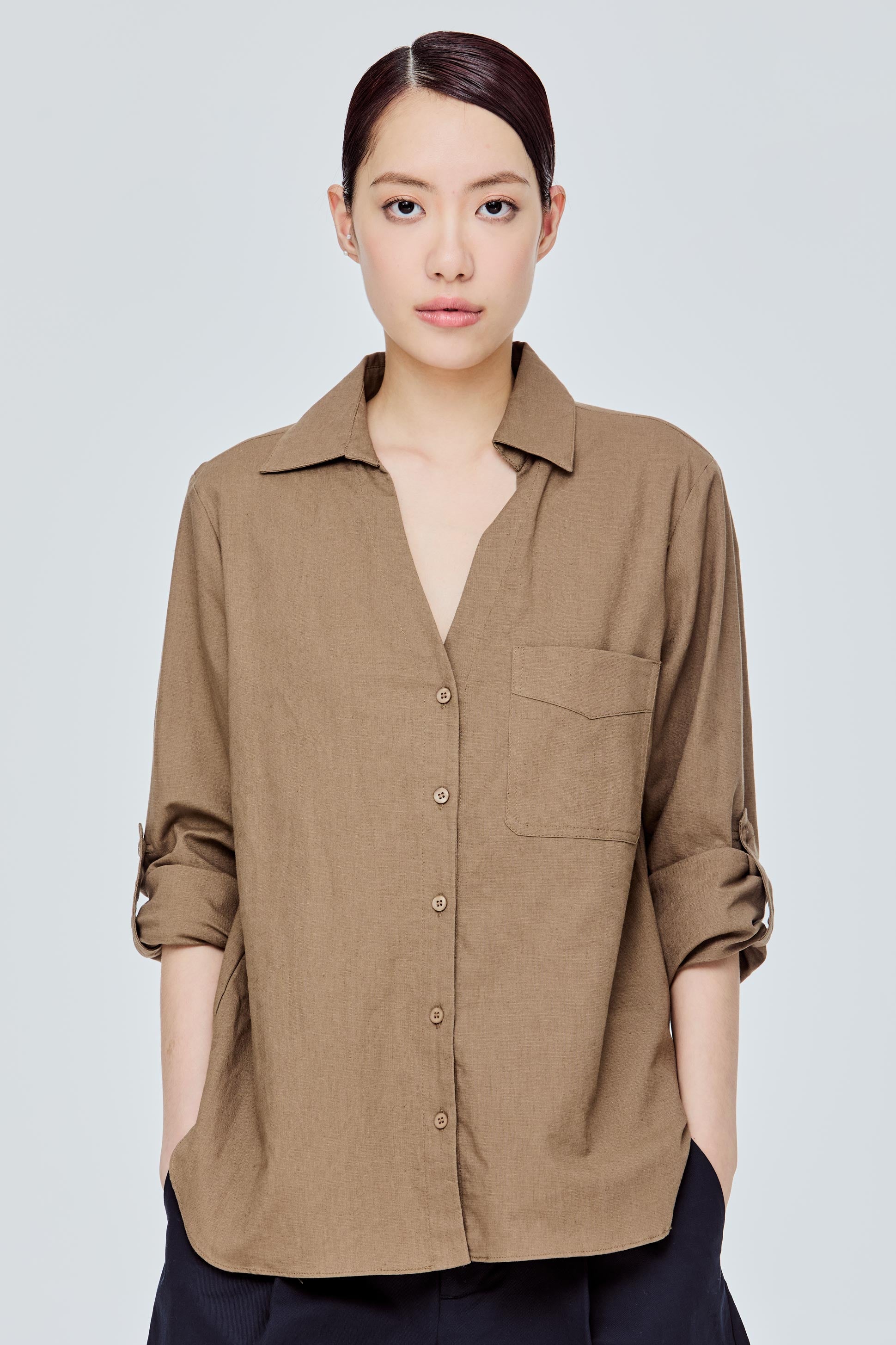 Collared V-Neck Shirt