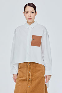 Leather Patch Pocket Button Down Shirt