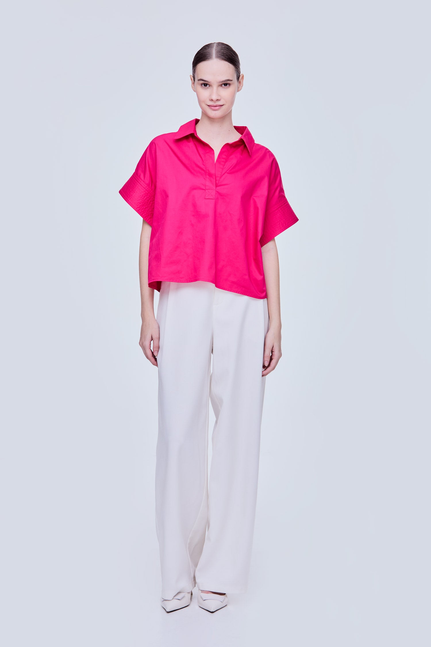 Boxy Decorated Cuffs Blouse