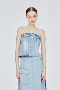 Denim Bustier Top