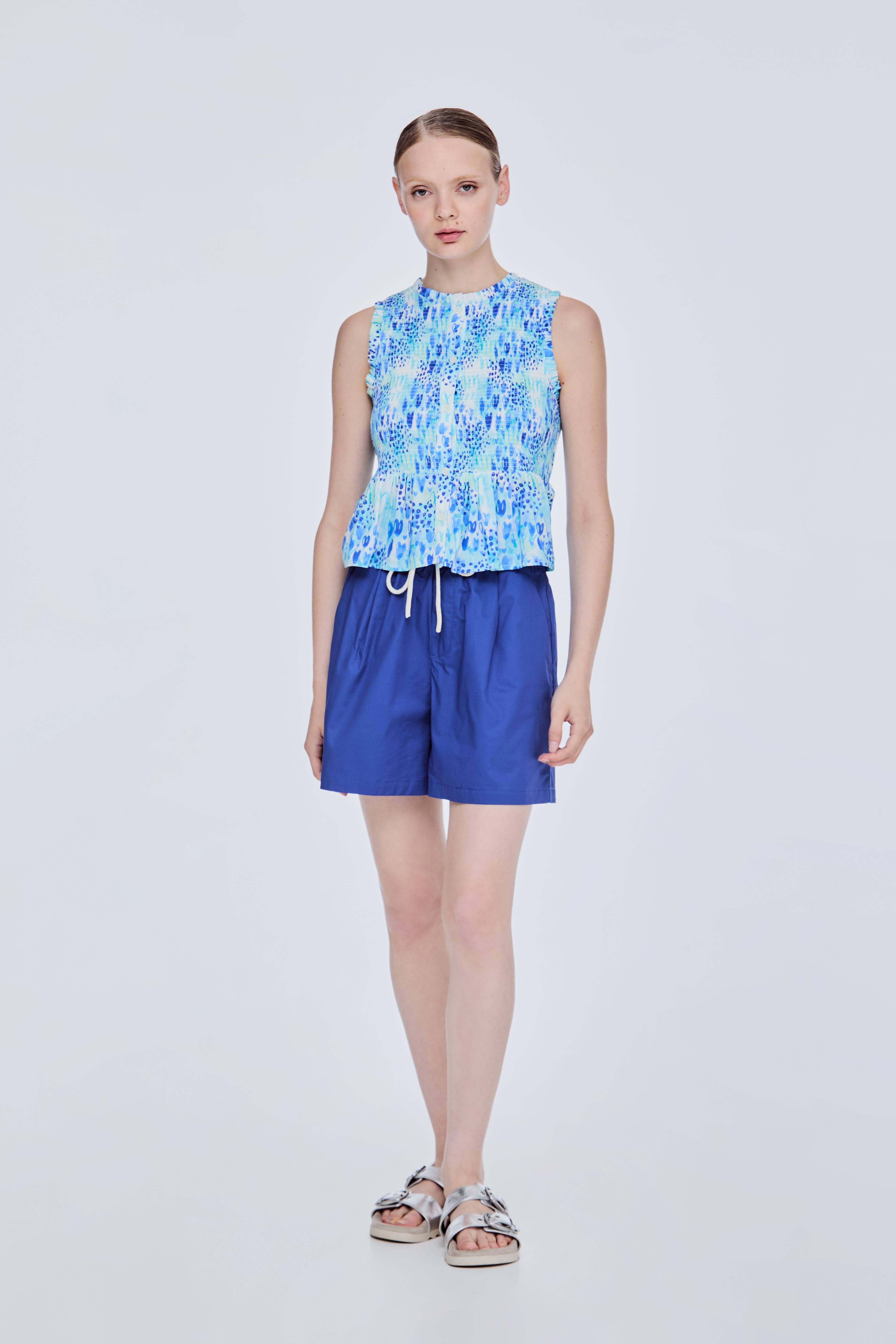 Printed Smocked Top