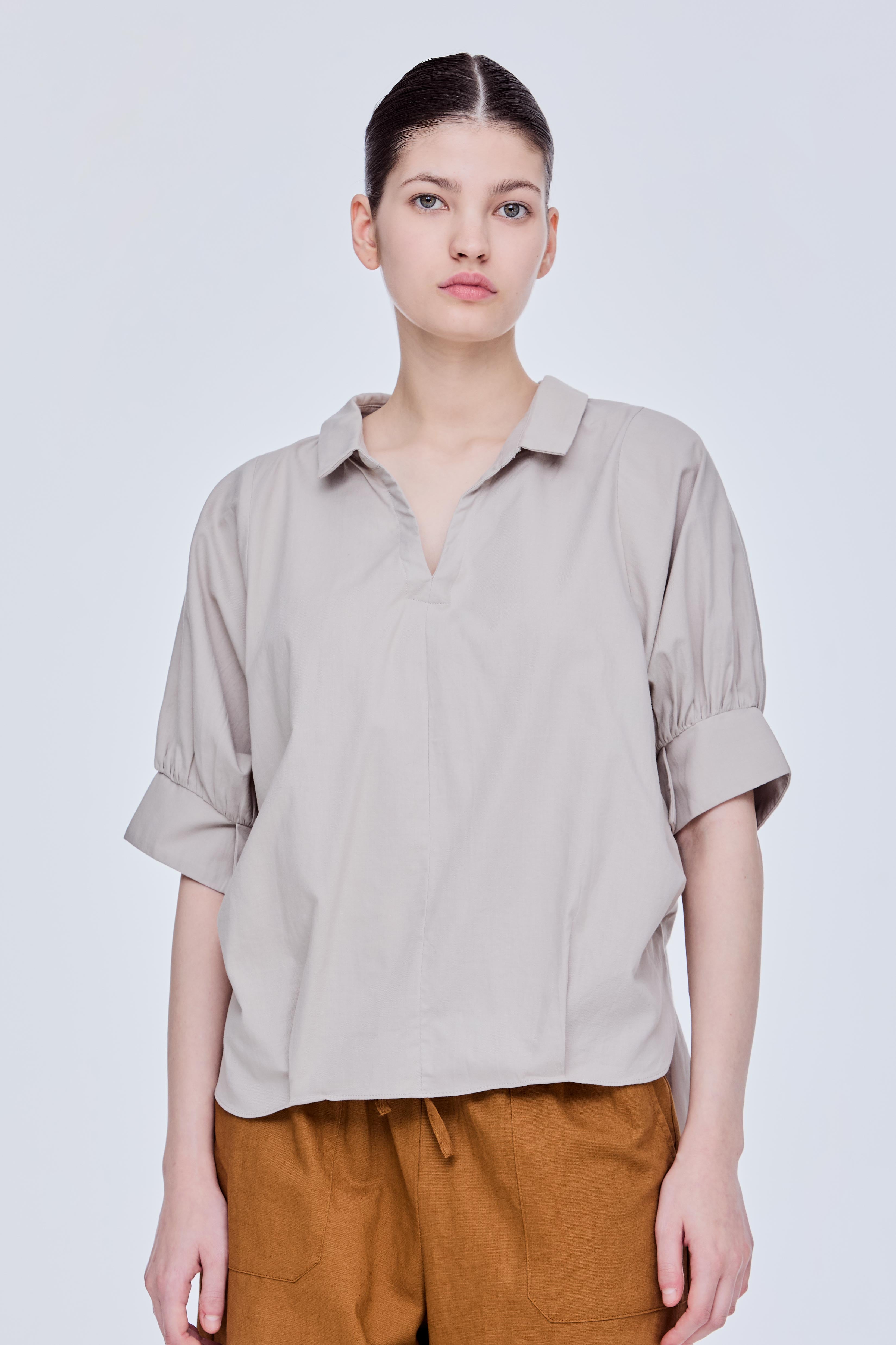 Collared V-Neck Top