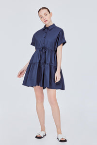 Shirt Collar Babydoll Dress