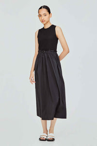 Contrast Fabric Maxi Dress