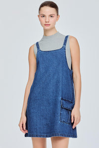 Denim A-Line Mini Dress