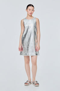 Metallic Leather Dress