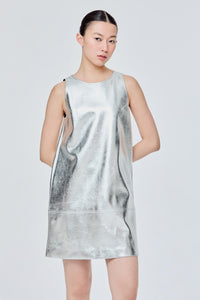 Metallic Leather Dress