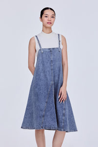 Buckle Strap Denim Dress