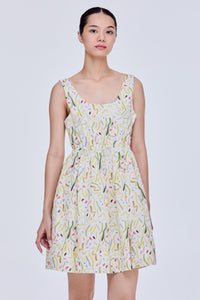 Doodle Print Babydoll Dress