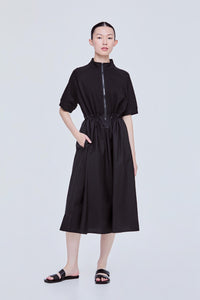 Contrast Fabric Maxi Dress