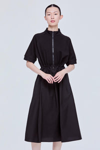 Contrast Fabric Maxi Dress