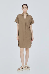 Collared Tunic Shirt Dress