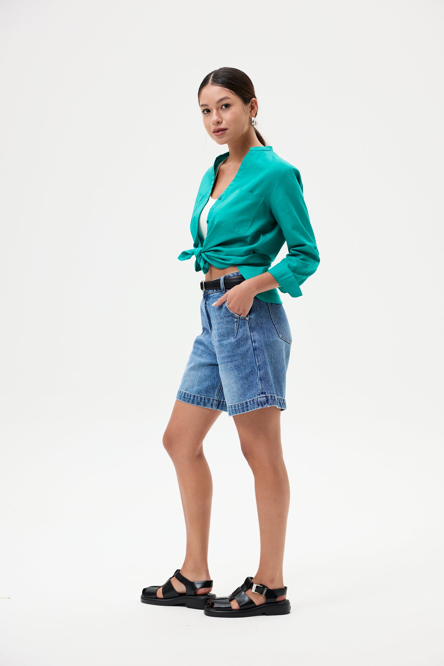 Linen Pocket Blouse