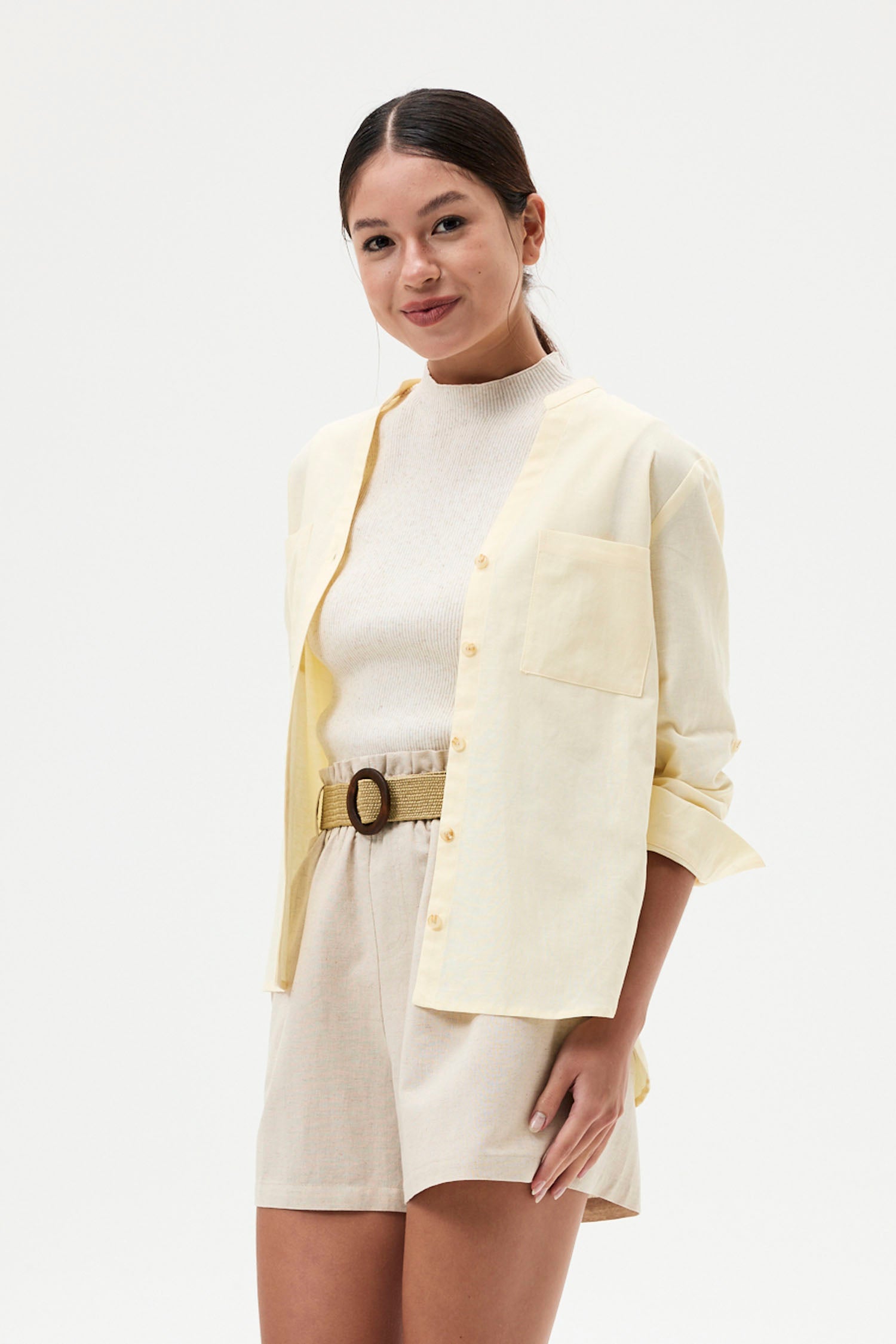 Linen Pocket Blouse