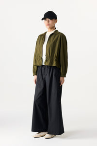 Adjustable Collar Drawstring Shirt