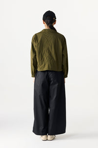 Adjustable Collar Drawstring Shirt