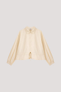 Adjustable Collar Drawstring Shirt