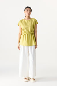 Cinched Waist Belted Top