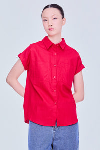 Collared Button Down Magyar Blouse