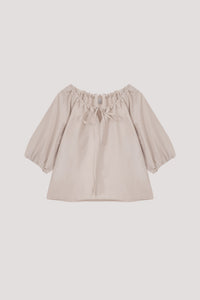 Drawstring Raglan Puff Blouse