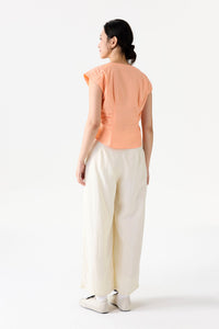 Pleated V-Neck Top