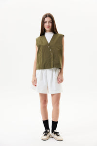 Asymmetrical Button-Down Vest