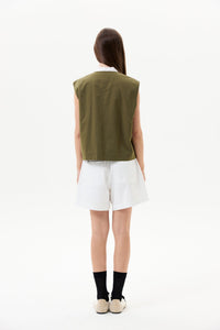 Asymmetrical Button-Down Vest