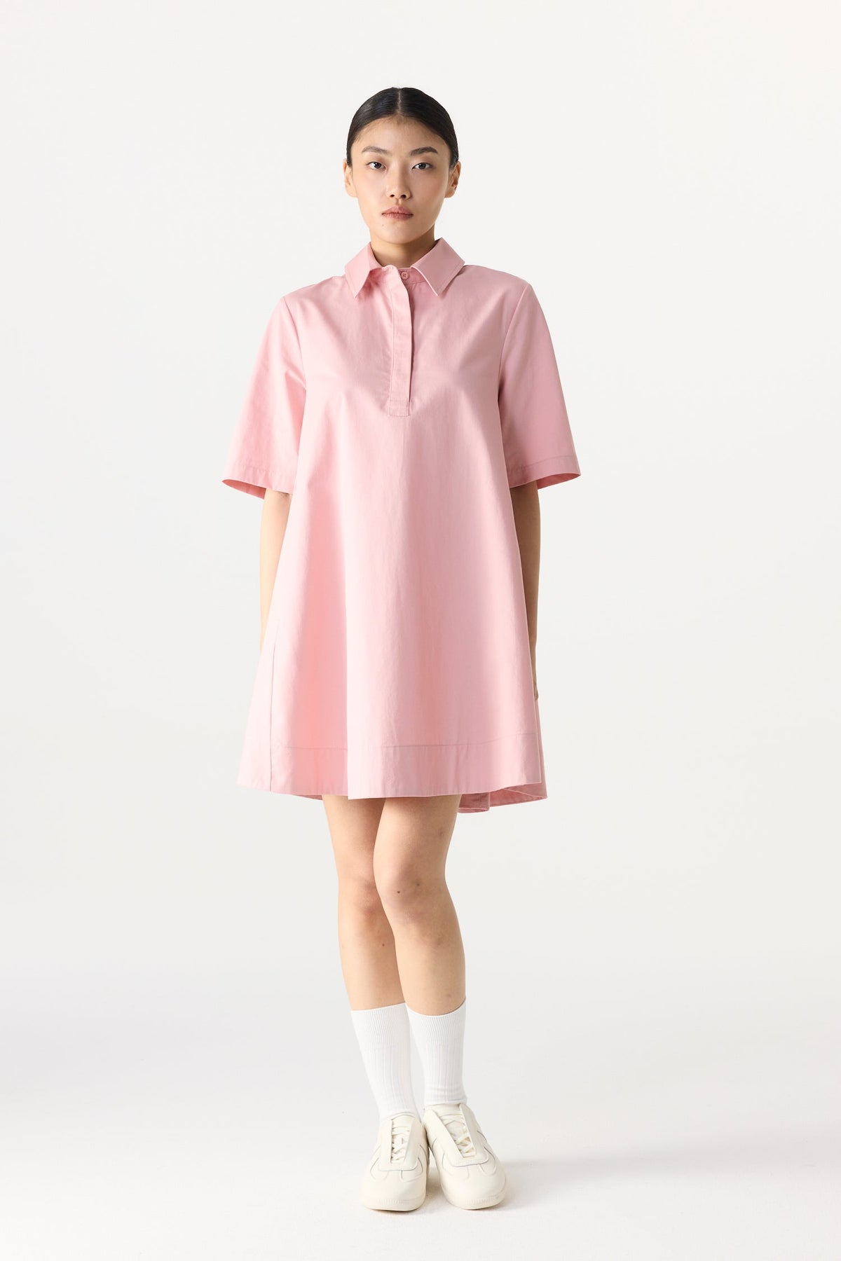 A-Line Tunic Flare Dress - Pink