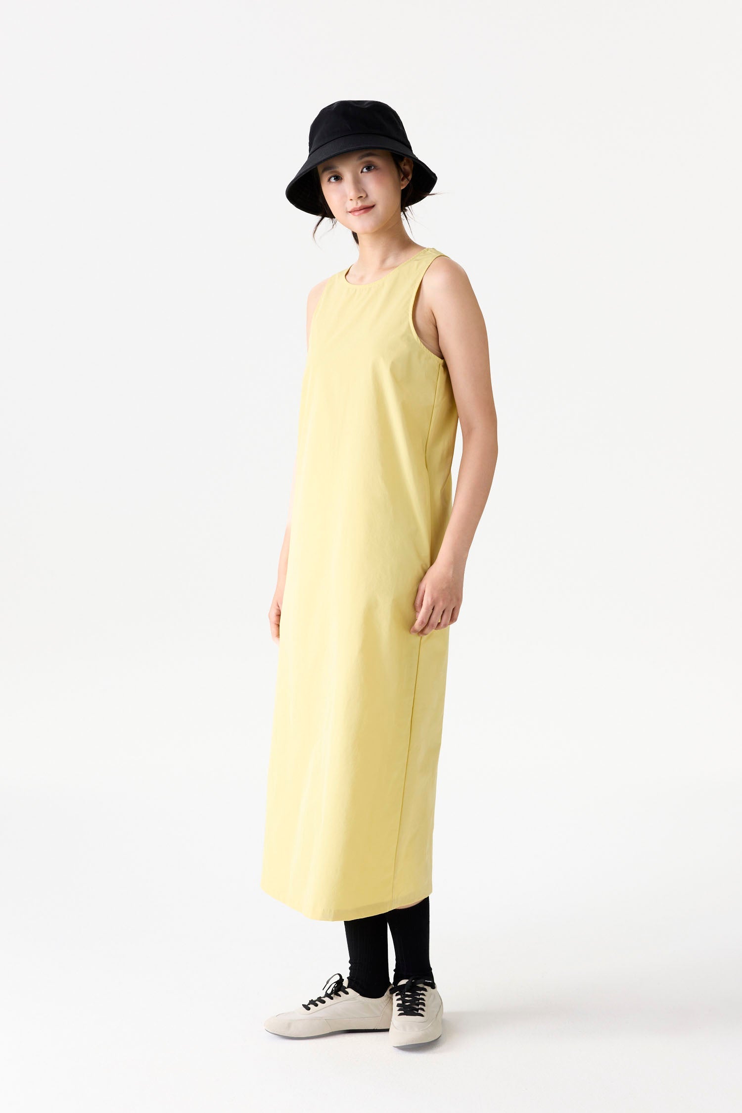 Relaxed Sleeveless Ruched Dress