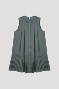 Pleated Hem Sleeveless Dress