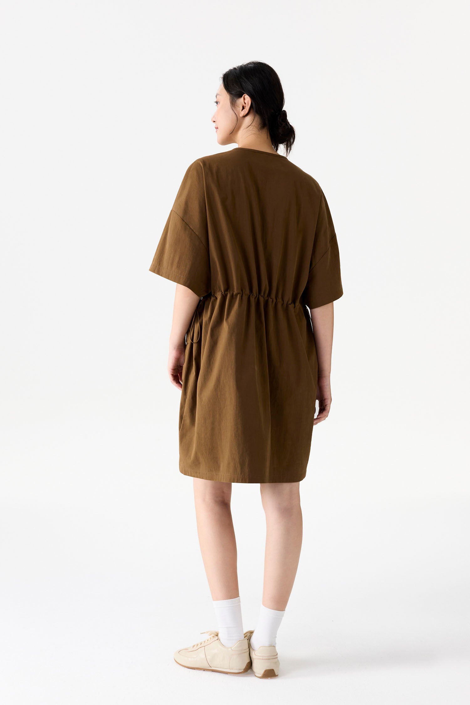 Relaxed Drawstring Waist Dress