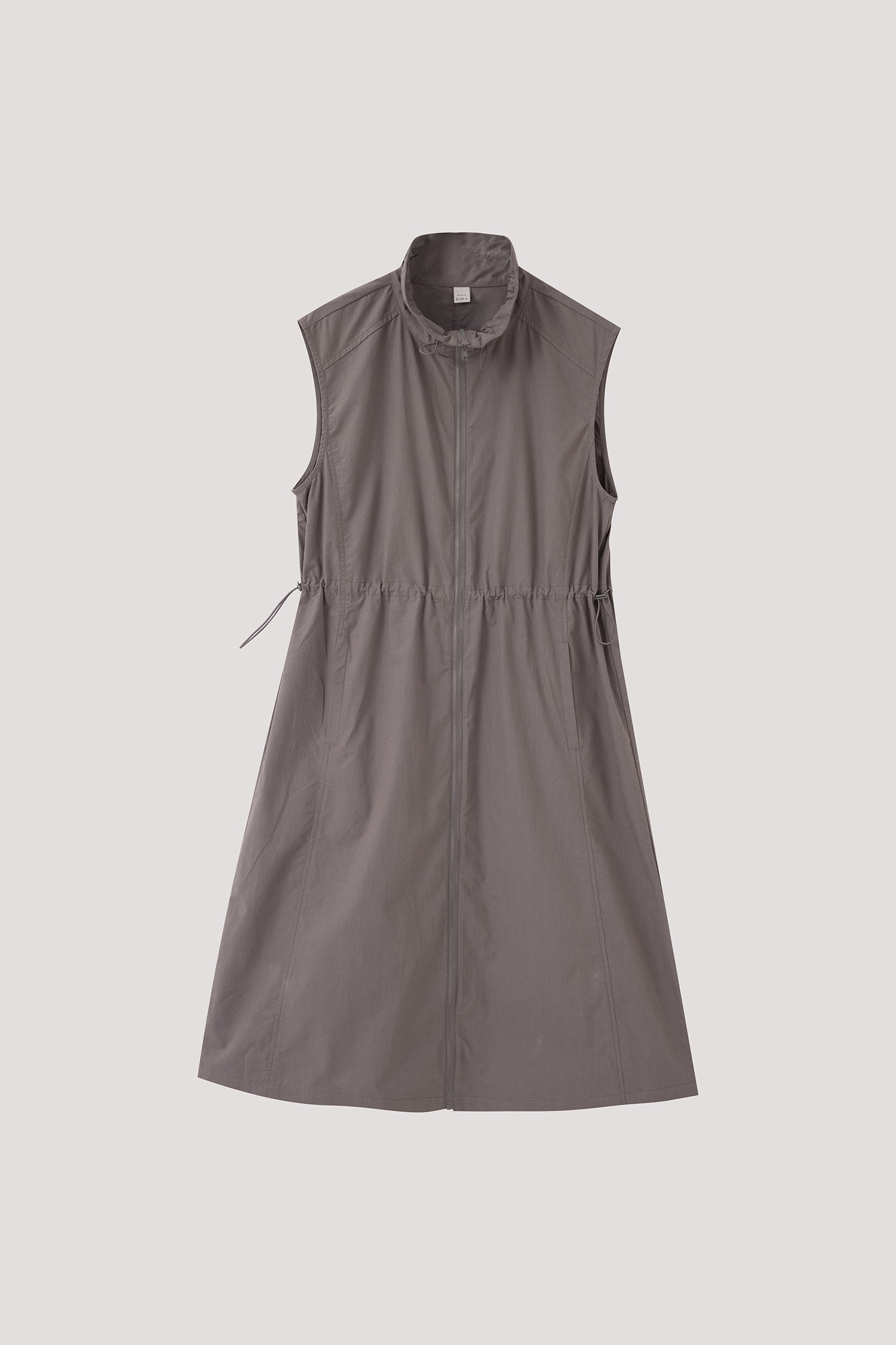 Ruched Drawstring Sleeveless Dress