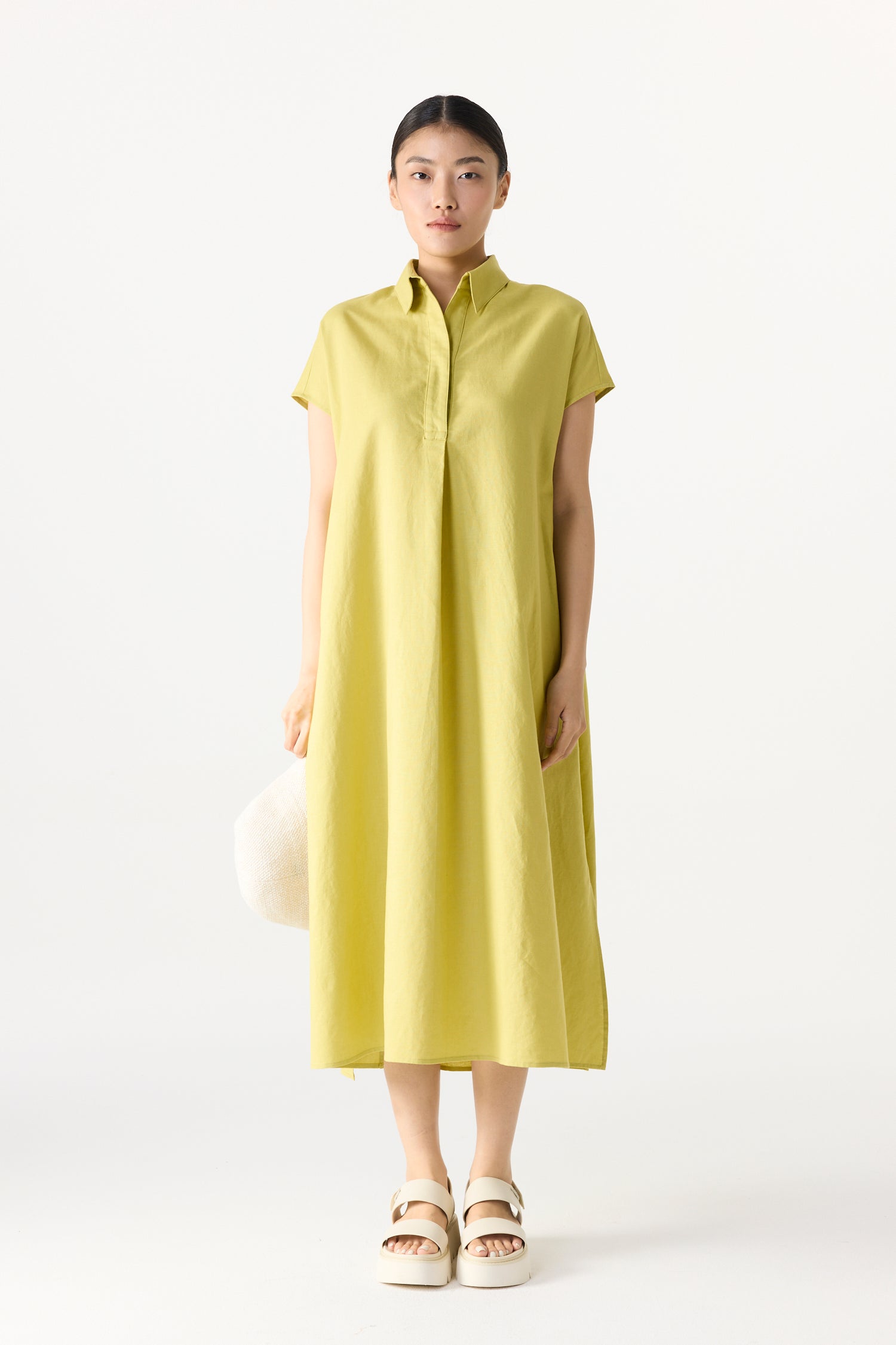 Relaxed Collared Tunic Dress