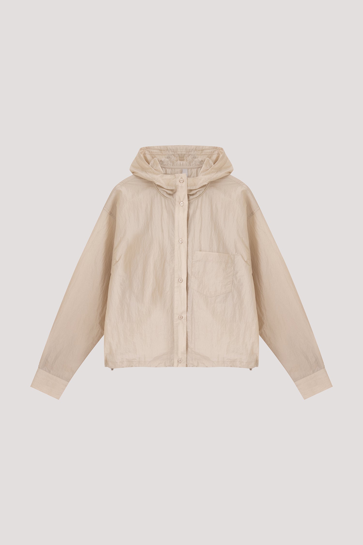 Lightweight Drawstring Hooded Top