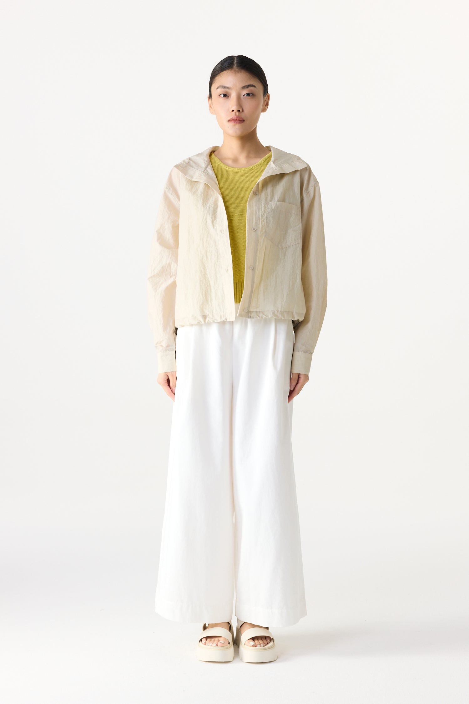 Lightweight Drawstring Hooded Top