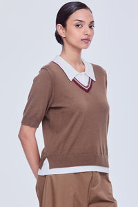 Contrast Knit Vest Top