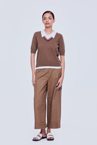 Contrast Knit Vest Top