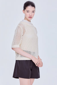 Crochetted Knit Blouse