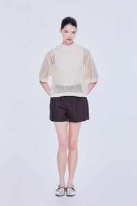 Crochetted Knit Blouse