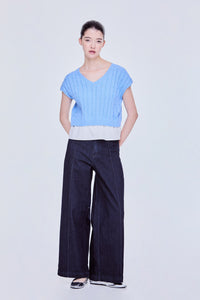 Contrast Magyar Vest Knit Top