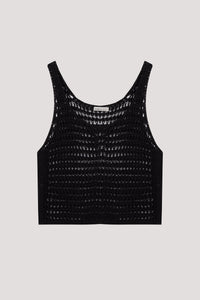 Crochetted Knit Vest Top