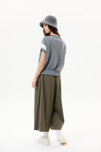 Gathered Wide-Leg Pants