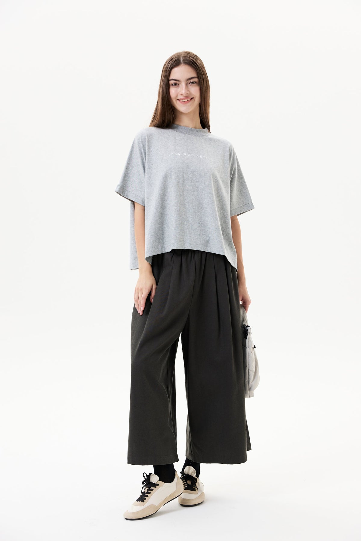 Gathered Wide-Leg Pants