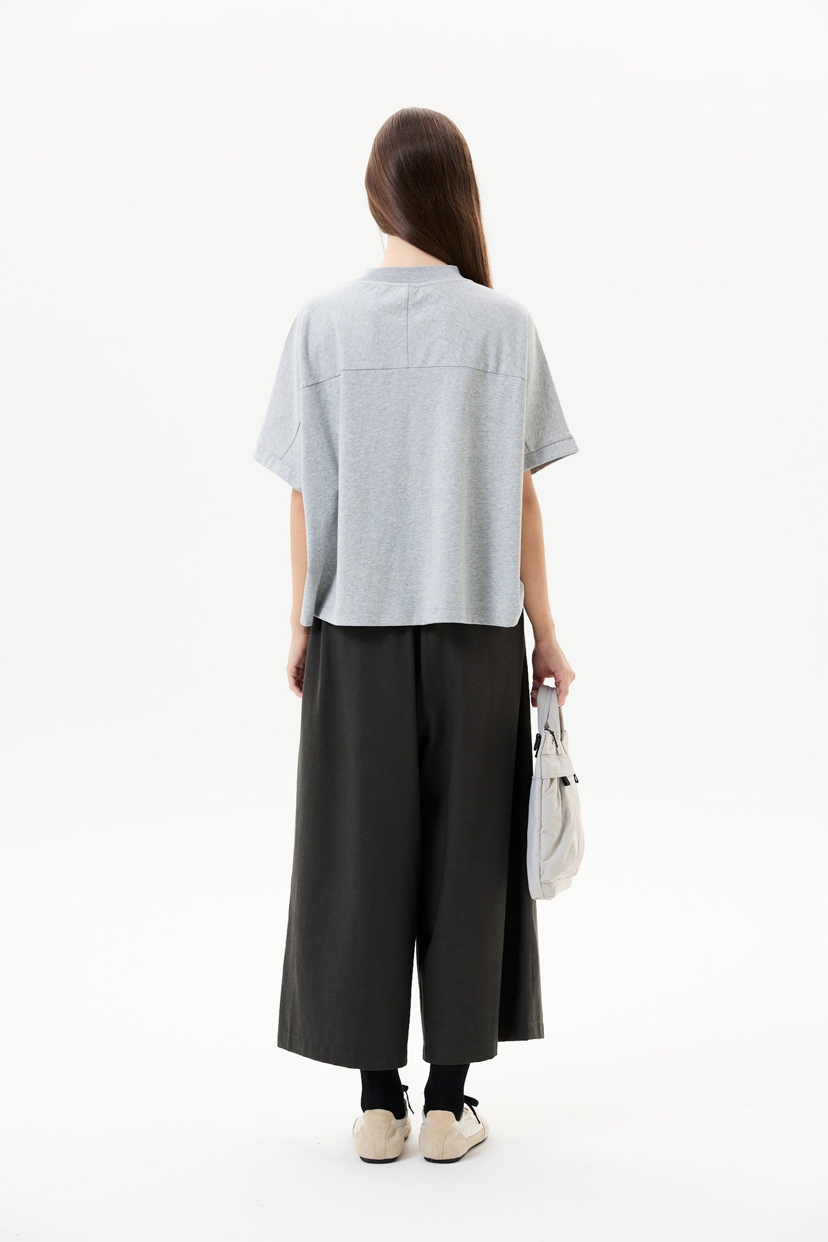Gathered Wide-Leg Pants