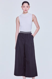 Elasticated Contrast Flare Pants