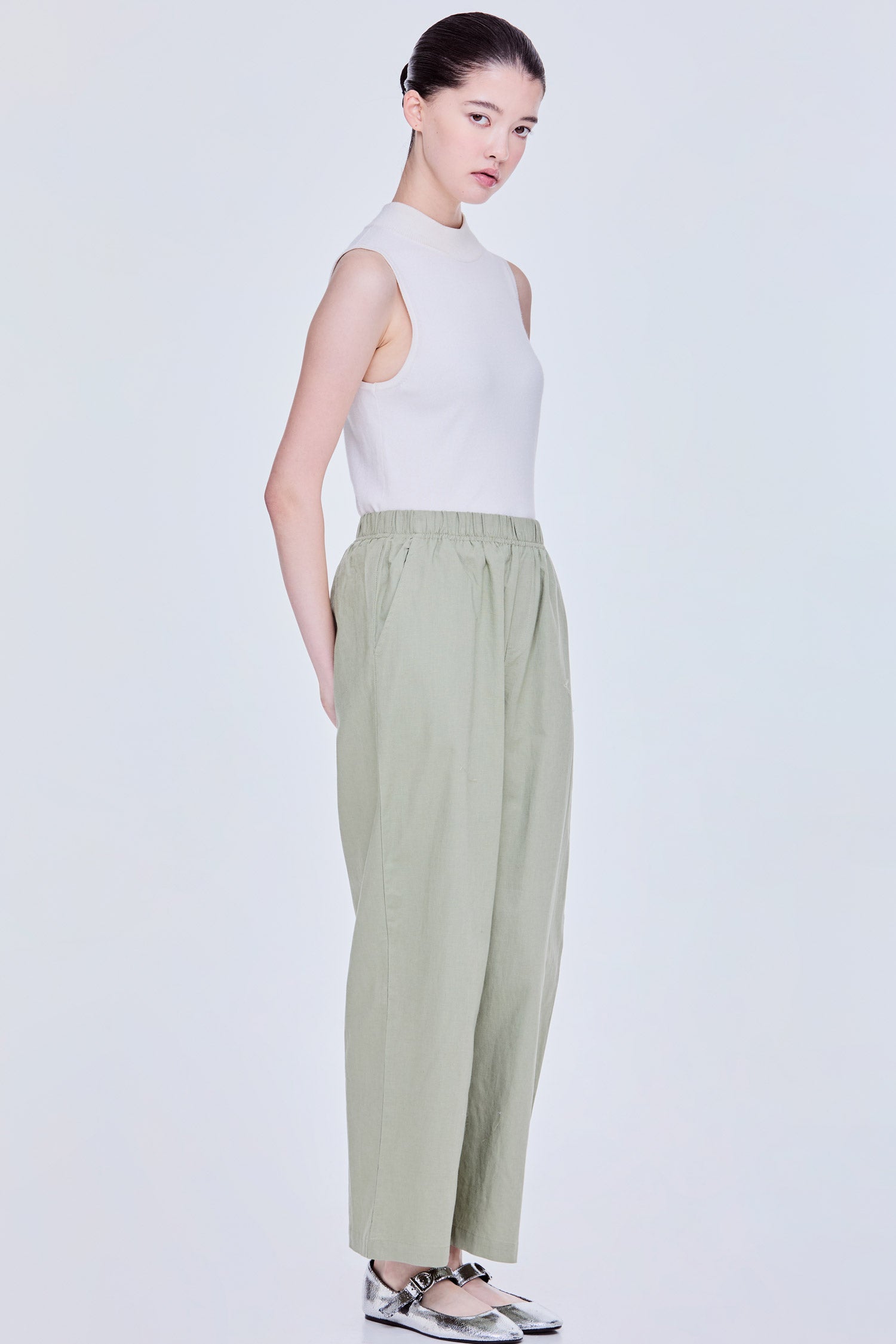 Basic Elasticated Straight Pants