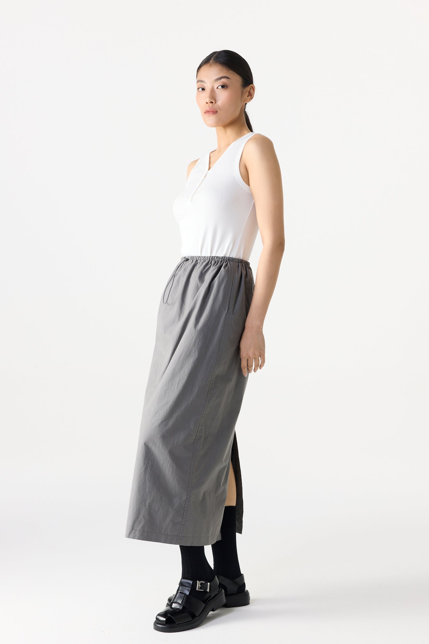 Drawstring Straight Skirt