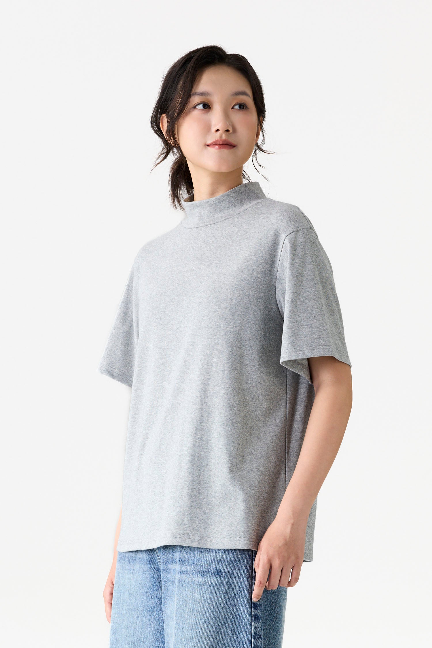 Relaxed High Neck Top
