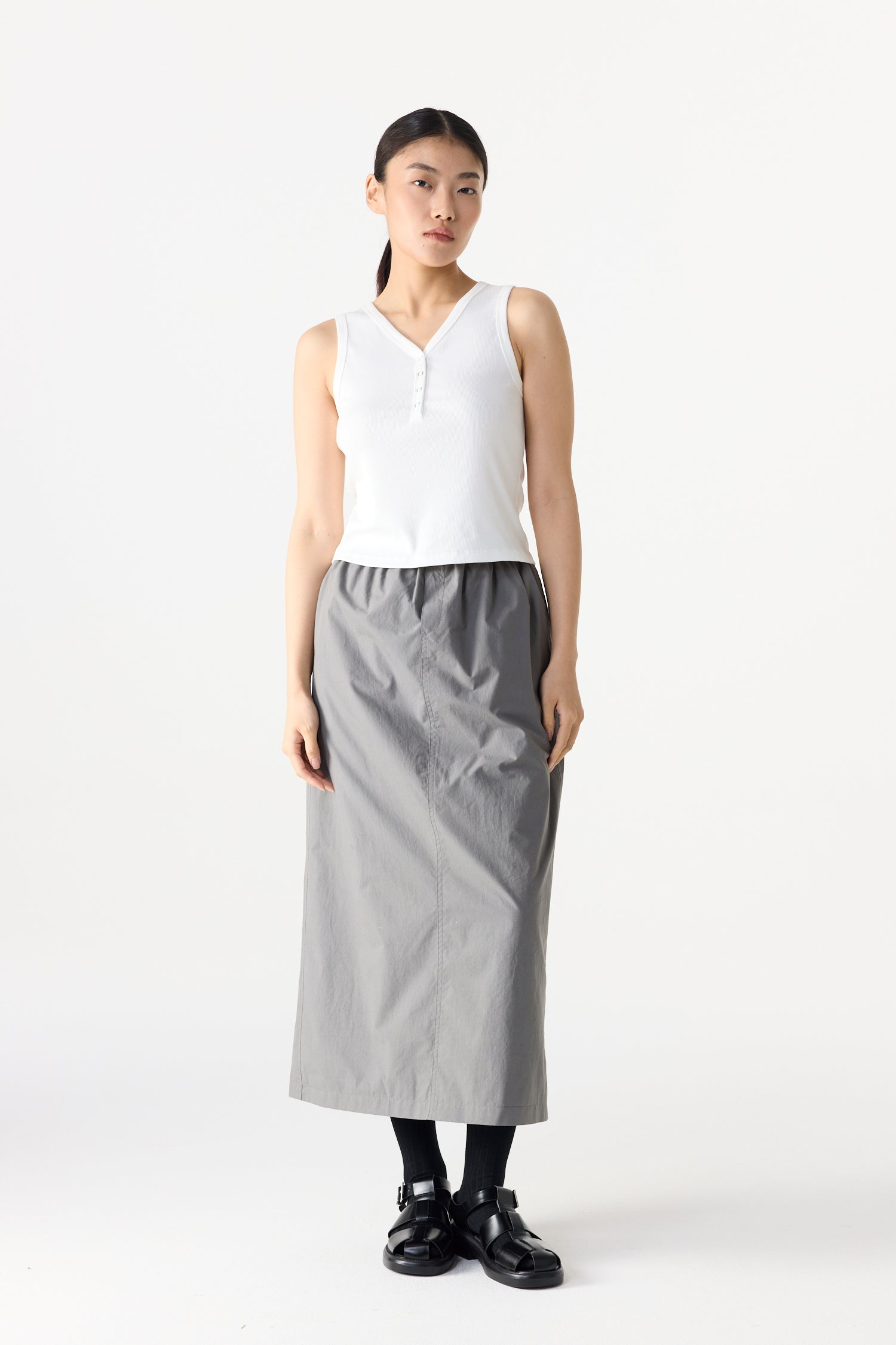 Sleeveless Snap Button Knit Top