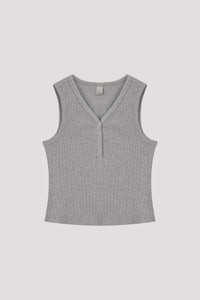 Sleeveless Snap Button Knit Top